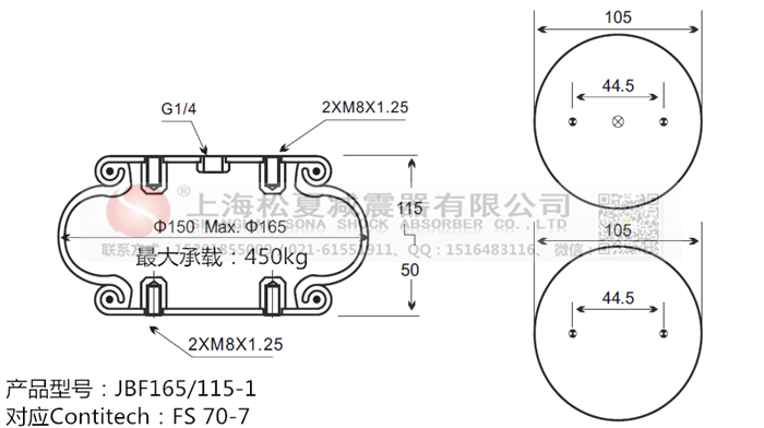 JBF165/115-1橡膠<a href='http://isavage.com.cn/' target='_blank'><u>空氣彈簧</u></a>