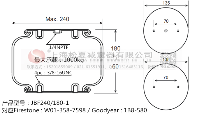 JBF240-180-1橡膠<a href='http://isavage.com.cn/' target='_blank'><u>空氣彈簧</u></a>