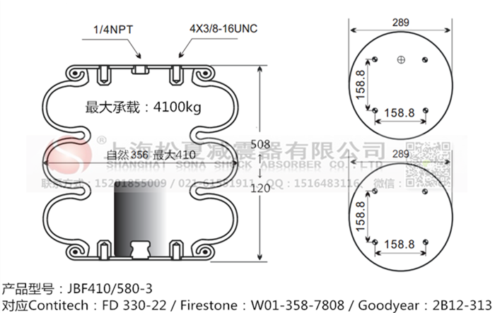 JBF410/580-3橡膠<a href='http://isavage.com.cn/' target='_blank'><u>空氣彈簧</u></a>